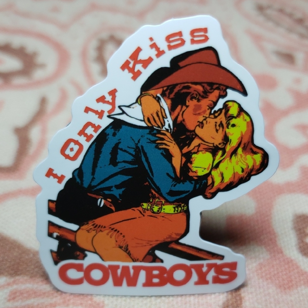 I Only Kiss Cowboys Sticker (i)